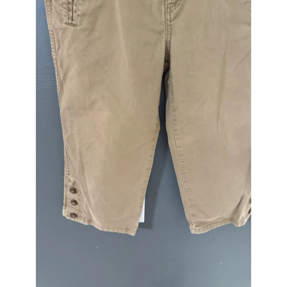 Old Navy Y2k Vintage Girls Khaki Capri Pants Size 14 Tan Cropped‎ Chino Trousers